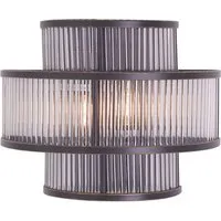 Salas 3-Tier Ribbed Wall Light - Black, Glass & Iron alternate view