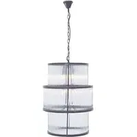 Salas Large 3-Tier Chandelier Light - Black, Glass
