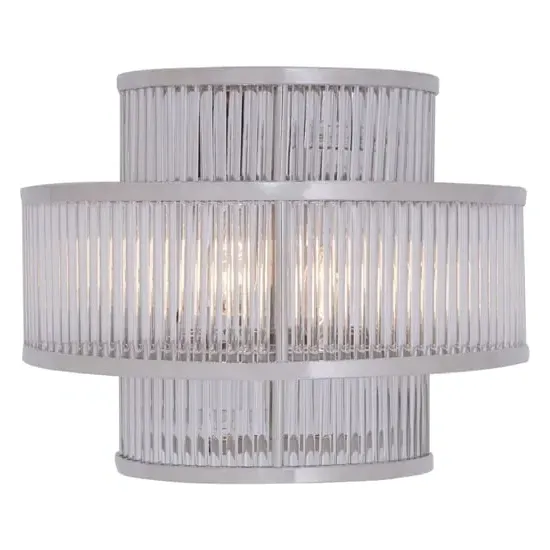 Salas Ribbed Pattern 3 Tier Wall Light - Nickel image