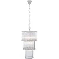 Salas Small 3-Tier Chandelier Light - Nickel, Glass