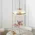 Salem 3 Light Ribbed Glass Pendant Ceiling Light - Vintage Brass