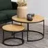 Salem Round Nesting Coffee Tables - Black, Oak