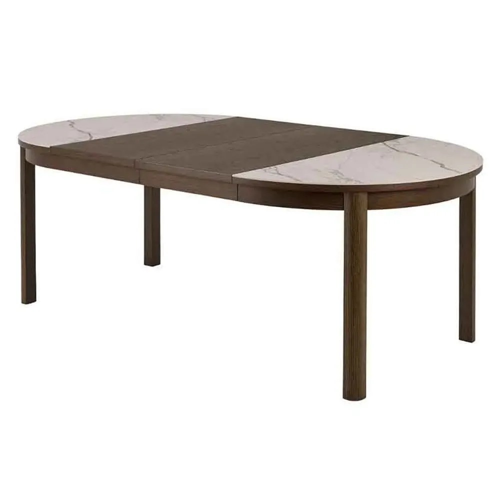 Salida Ceramic Top Extendable Dining Table - Cream, Smoked Oak product