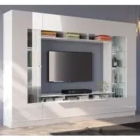 Salina High Gloss Entertainment Unit with LED Lighting - White