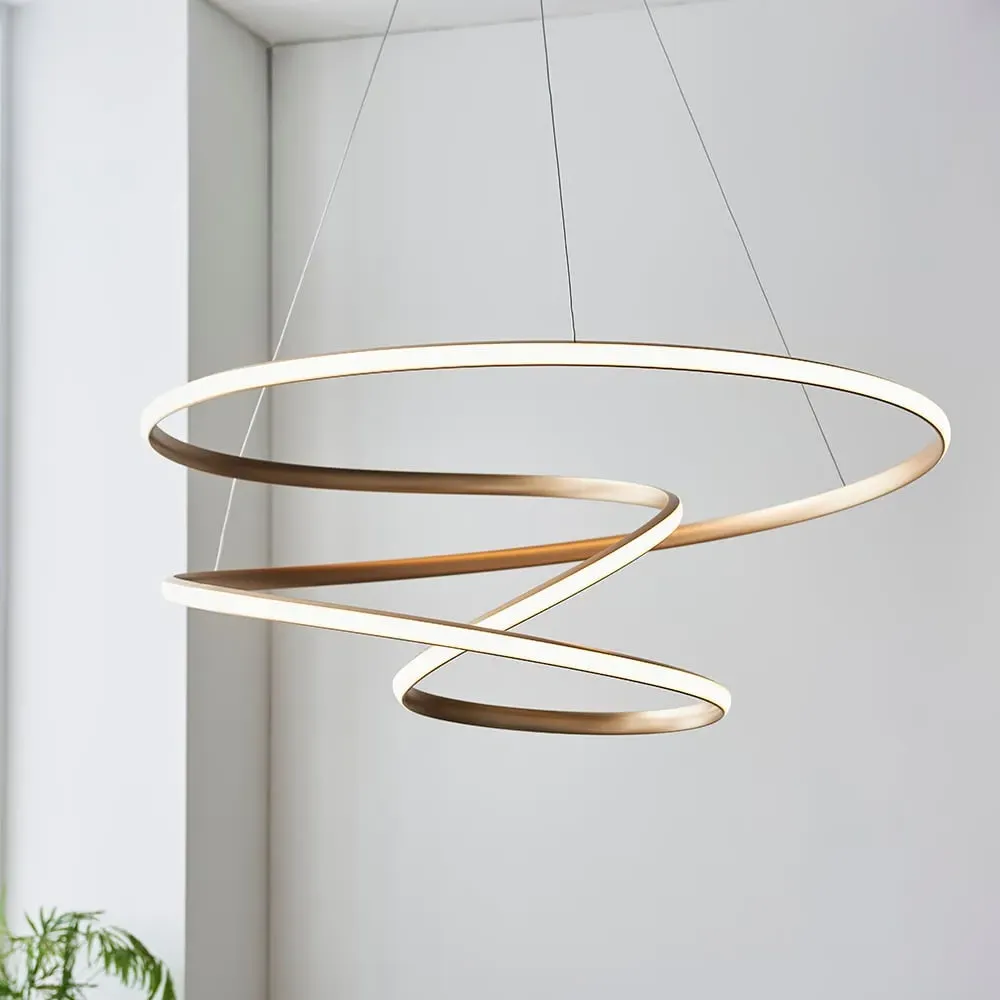 Salina Large Metal Pendant Ceiling Light - Gold image