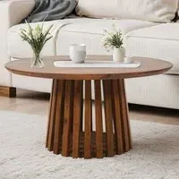Salina Round Coffee Table - Walnut, Mango Wood