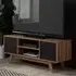 Salina TV Stand with 2 Gloss Doors - Walnut