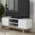 Salina TV Stand with 2 Gloss Doors - White