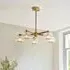 Salinas 5 Light Glass Pendant Ceiling Light - Brushed Aged Brass