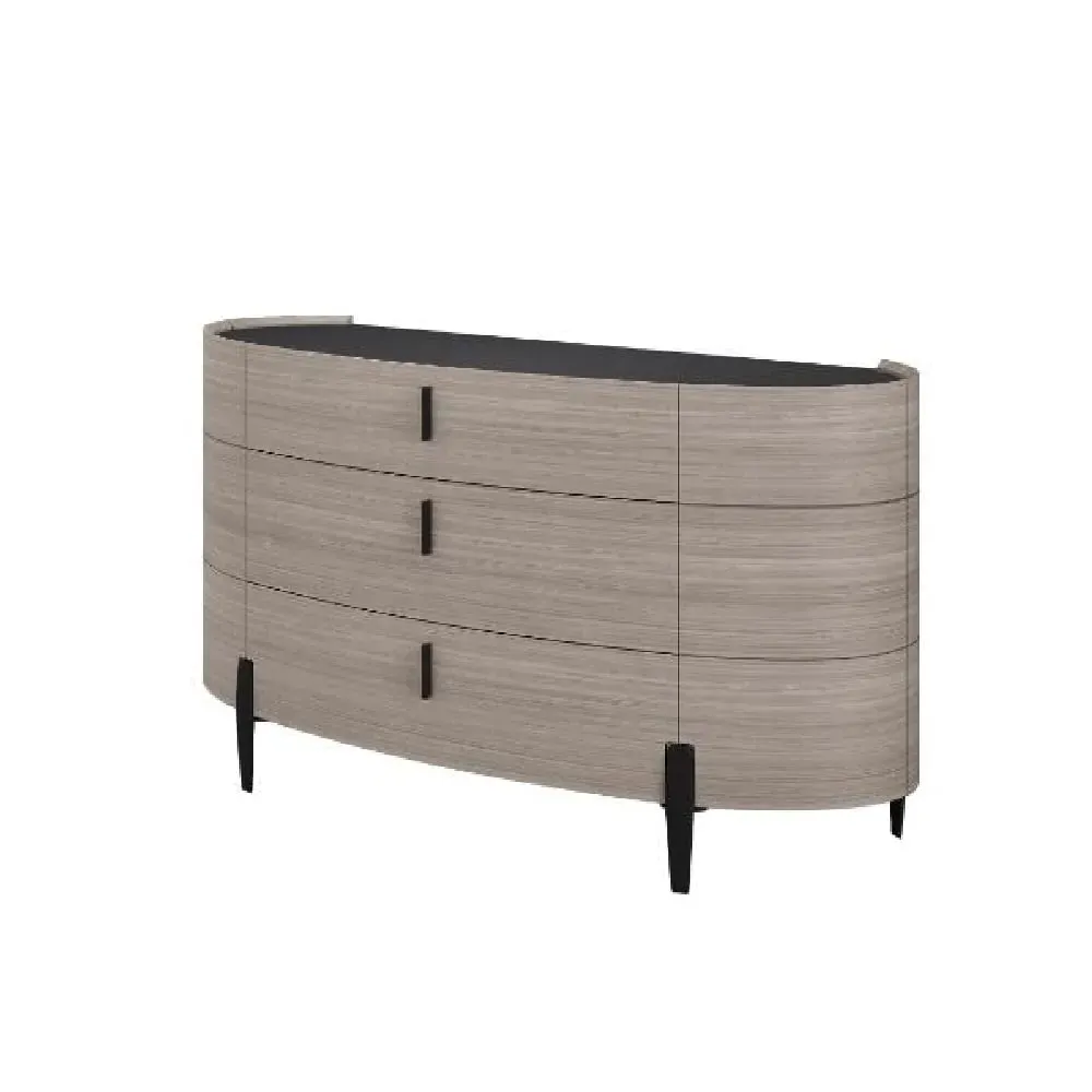 Salinas Large Sideboard with 2 Doors 3 Drawers - Beige, Wood