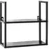 Salinas Steel Wall Shelving Unit with 2 Shelves - Black