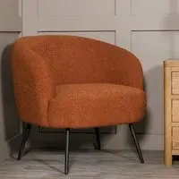 Salisbury Fabric Bedroom Chair - Rust
