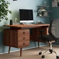 Salisbury Laptop Desk with 6 Drawers - Brown, Oak