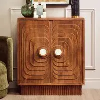 Salisbury Tall Storage Cabinet with 2 Doors - Walnut, Mango Wood