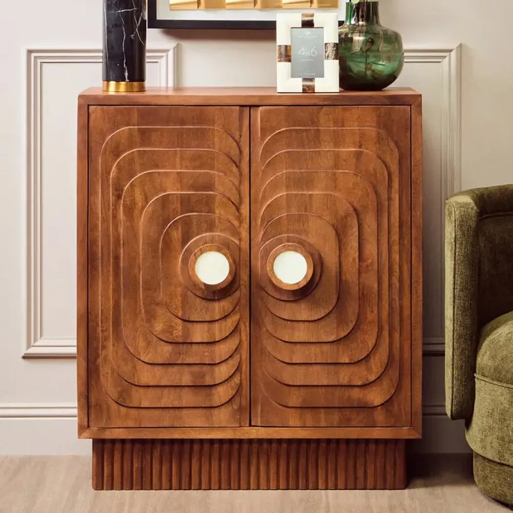 Salisbury Tall Storage Cabinet with 2 Doors - Walnut, Mango Wood