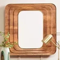 Salisbury Wall Mirror - Walnut, Mango Wood