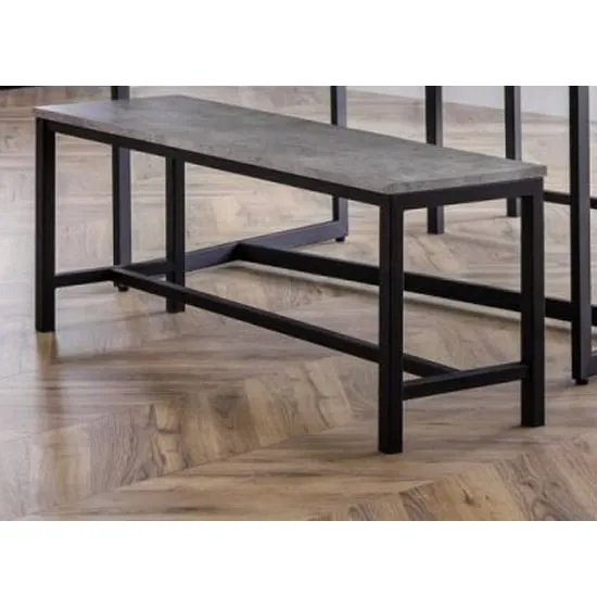 Salome Metal Dining Bench - Black, Steel image