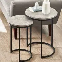Salome Nest of 2 Tables - Concrete Effect