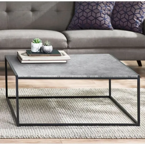 Salome Square Coffee Table - Concrete Effect