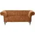 Salta 2-Seater Sofa with Pointed Legs - Gold, Velvet