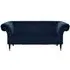 Salta 2-Seater Sofa with Pointed Legs - Midnight Blue, Velvet