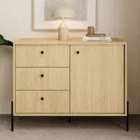 Salta Sideboard with 1 Door 3 Drawers - Scandi Oak