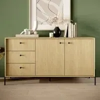Salta Sideboard with 2 Doors 3 Drawers - Scandi Oak