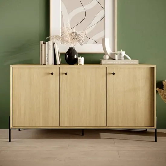Salta Sideboard with 3 Doors - Scandi Oak