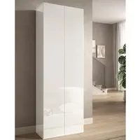 Salta Tall Shoe Storage Cabinet with 2 Doors - White, High Gloss alternate view