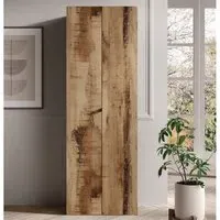 Salta Tall Wardrobe with 2 Doors - Black, Pearl Oak