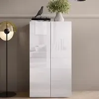 Salta Wardrobe with 2 Doors - White, High Gloss