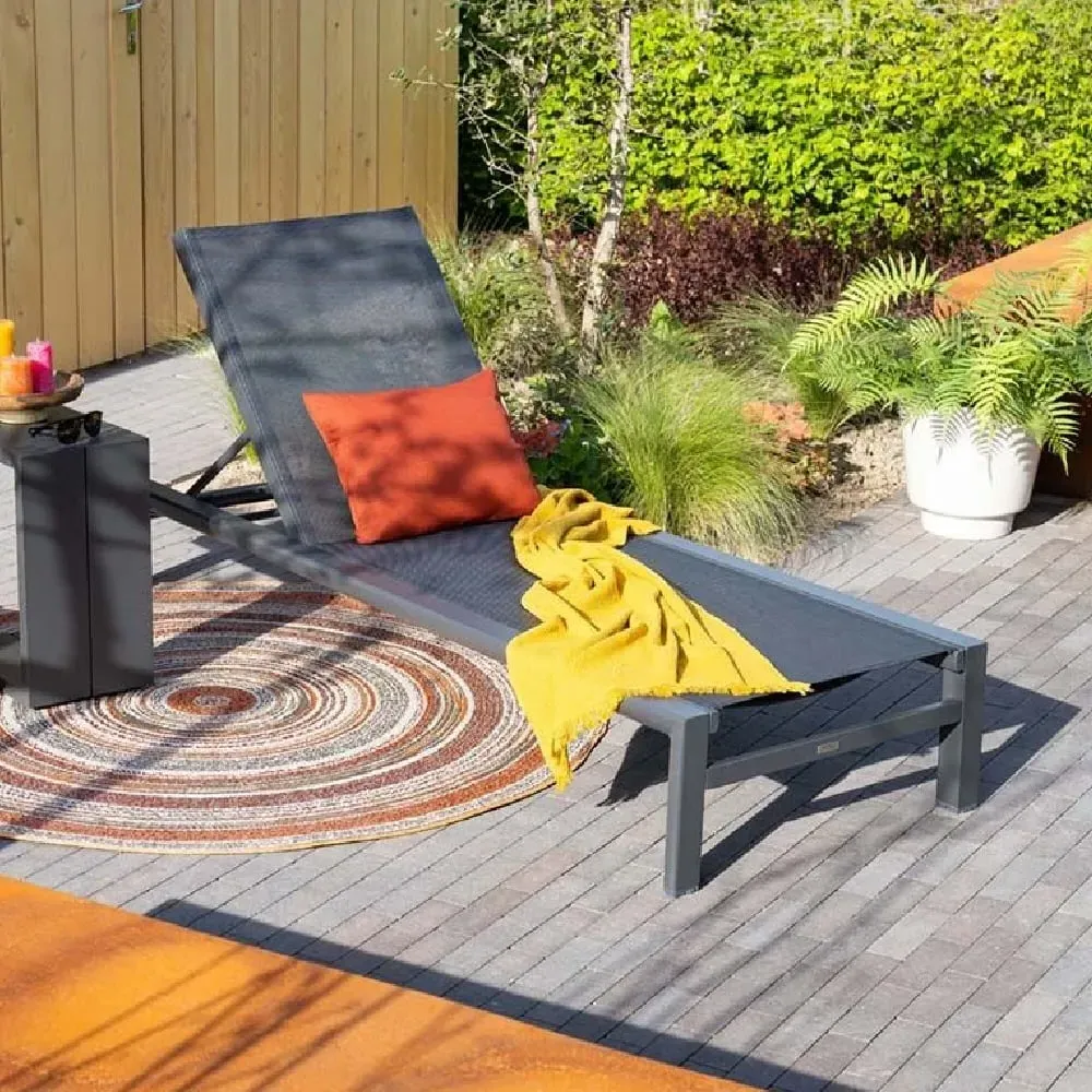Saltake Adjustable Sun Lounger - Anthracite, Aluminium