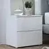 Salter 2 Drawer Bedside Cabinet - White, High Gloss