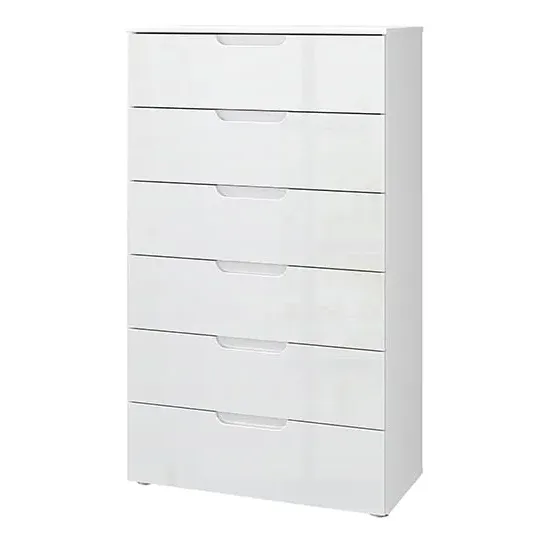 Salter 6 Drawer Chest - White, High Gloss
