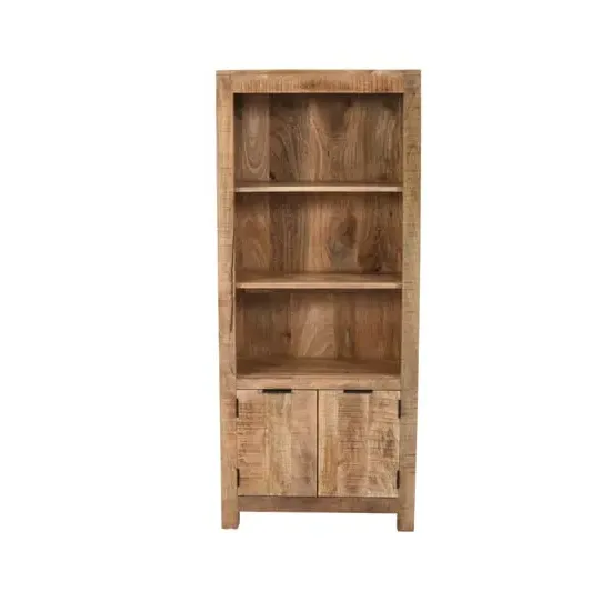 Salter Bookcase with 2 Doors - Rough Swan, Mangowood