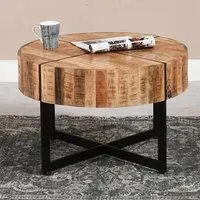 Salter Coffee Table with Black Metal Legs - Mangowood