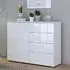Salter High Gloss Sideboard 1 Door 4 Drawers - White