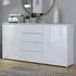 Salter High Gloss Sideboard 2 Doors 4 Drawers - White