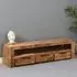 Salter Large TV Stand with 3 Drawers - Rough Swan, Mangowood