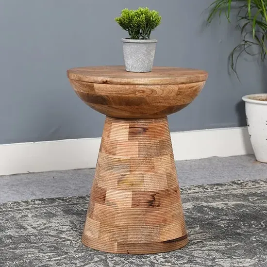 Salter Mushroom Side Table - Rough Swan, Mangowood