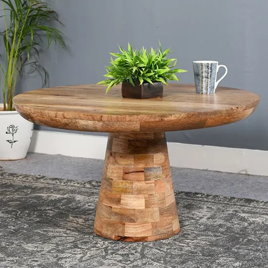 Salter Mushroom Style Coffee Table - Rough Sawn, Mangowood
