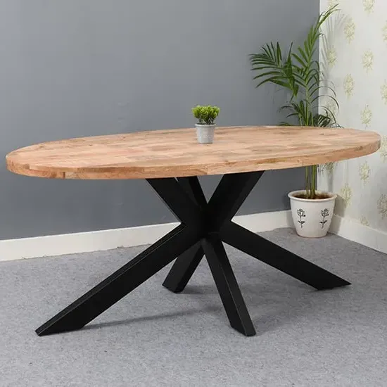 Salter Oval Dining Table - Rough Sawn, Mangowood