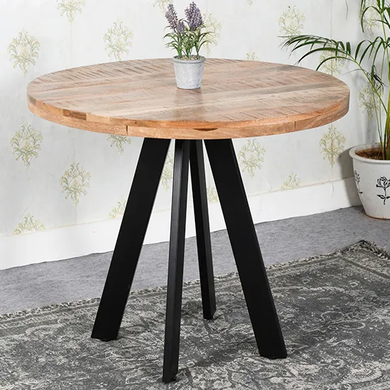 Salter Round Dining Table - Rough Sawn, Mangowood
