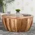 Salter Round Drum Coffee Table - Rough Sawn, Mangowood