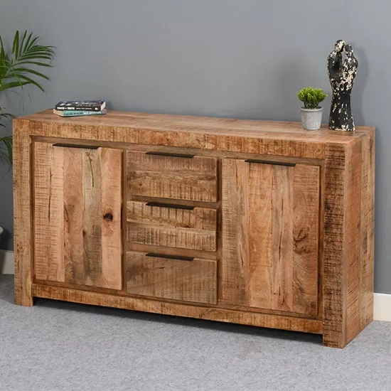Salter Sideboard with 2 Doors 3 Drawers - Rough Swan, Mangowood