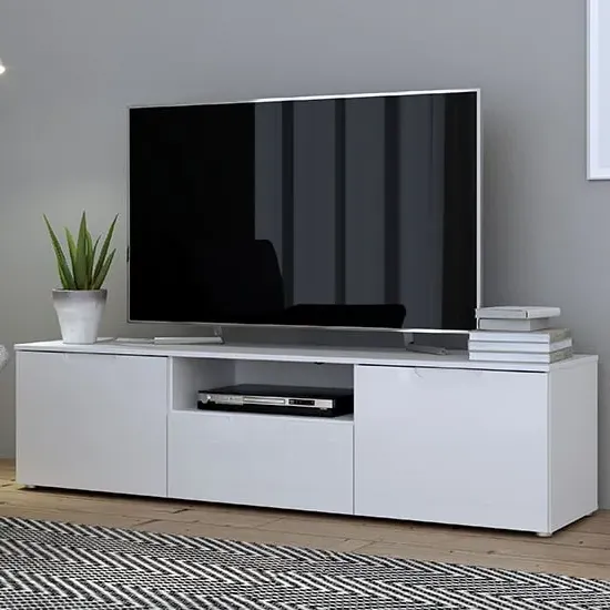 Salter TV Stand with Storage - White, High Gloss