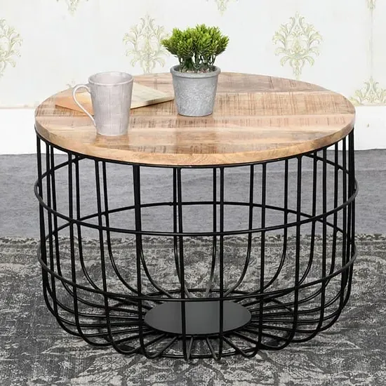 Salter Wood Coffee Table with Storage - Rough Sawn, Mango Wood image