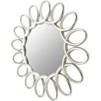 Saltier Round Wall Mirror - Silver, Glass