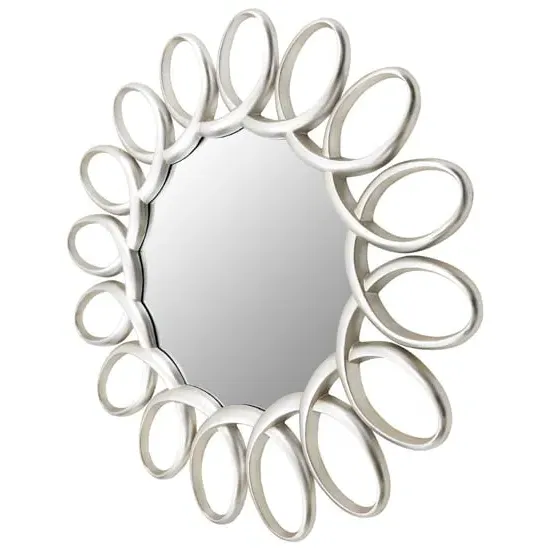Saltier Round Wall Mirror - Silver, Glass image