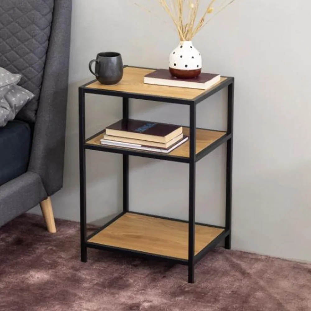 Salvo 2-Shelf Bedside Table - Wild Oak image